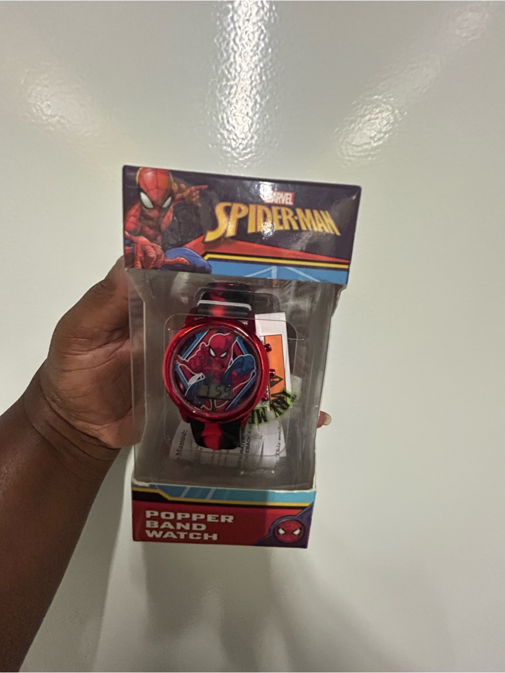 Marvel Spider-Man Red and Black Popper Band Watch